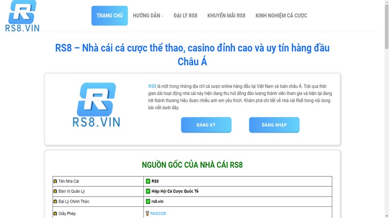 Rs8.vin - Trang đại lý chính thức của nhà cái RS8 uy tín nhất Việt Nam 1 Rs8.Vin Ra Đời Với Mục Tiêu Cung Cấp Thông Tin Khách Quan Về Nhà Cái Rs8